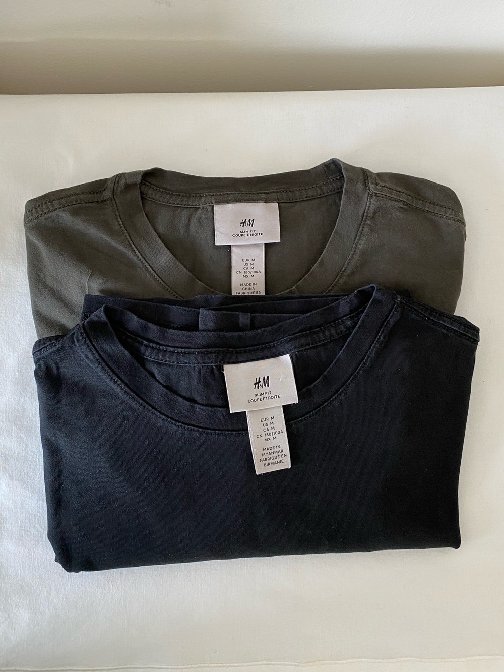 H&M Slim Fit Coupe Etroite tshirt bundle (2-pieces)